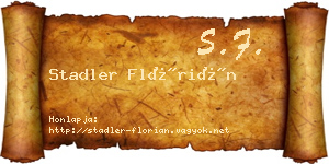 Stadler Flórián névjegykártya